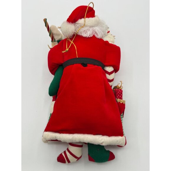 Vintage Santa Clause Ornament Hand Painted With Stockings Gift Box Candy Canes D - Picture 6 of 7